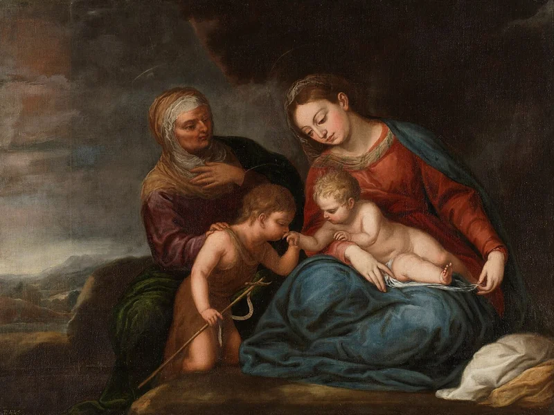 1638-Pedro Atanasio Bocanegra - La Vergine con il Bambino, Santa Elisabetta e San Giovanni - Museo del Prado, Madrid